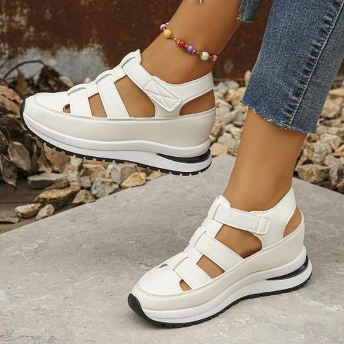 Sandales Basses En Cuir Pour Femmes,Sabots D'été,Respirants,Imbibés,Beige,Grande Taille,Muffins,Chaussures À Talons Bas,Mode 2025
