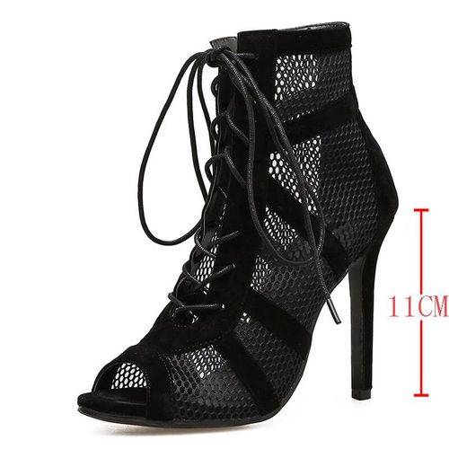Chaussures À Lacets Croisées Noires Pour Femmes,Talons Fins,Sandales Parker Ouvertes,Sangle De Rinçage,Escarpins Évidés,Confort,Haute Qualité,Sexy