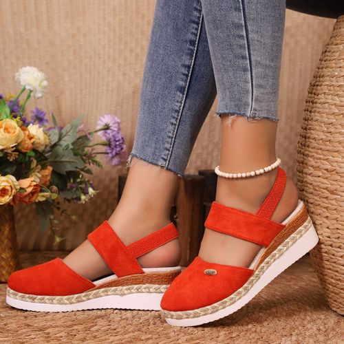 Sandales À L'offre Elles Compensées Pour Femmes,Chaussures De Gladiateur,Espadrilles À Plateforme,Fermées,Été
