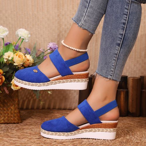 Sandales À L'offre Elles Compensées Pour Femmes,Chaussures De Gladiateur,Espadrilles À Plateforme,Fermées,Été