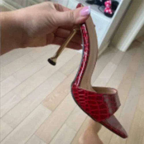 Eilyken-Mules À Lanières Imprimées Pour Femmes,Pantoufles À Talons Hauts Et Fins,Sandales Pointues Peep Parker,Tongs De Fête