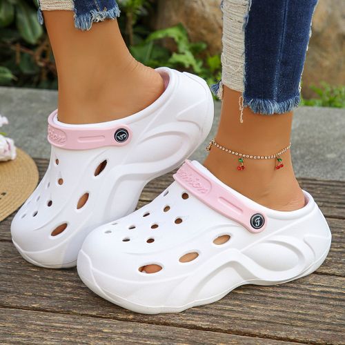 Sandales À Semelle Optique Pour Femmes,Chaussures De Jardin À Plateforme,Pantoufles De Plage Épaisses Et Coordonnantes,Mode 2024
