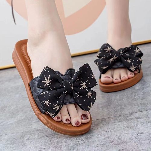Sandales À N?ud Pvc Pour Femmes,Chaussures Optiques Décontractées,Pantoufles Astronomiques Plates Surélevées,Une Ligne,Été 2024,3cm