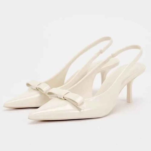 2025 Chaussures De Bureau Modernes Pour Femmes Blanc Noir Mariage Slingback Bout Pointu Papillon Décoration Femme Sandales À Talons Hauts