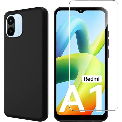 Coque Silicone Noire + Verre Trempe Pour Xiaomi Redmi A1 / A2 Little Boutik©