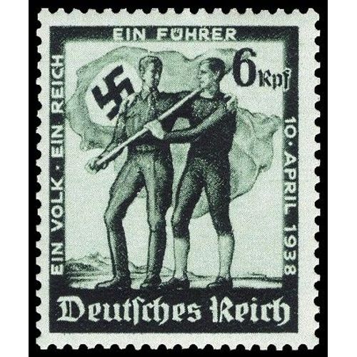Allemagne, 3ème Reich 1938, Très Beau Timbre Neuf** Luxe Yvert 605, Plébiscite Sur L'annexion De L'autriche Par L'allemagne - Tirage De Berlin (Plus Grand), Filigrane Croix Gammées.