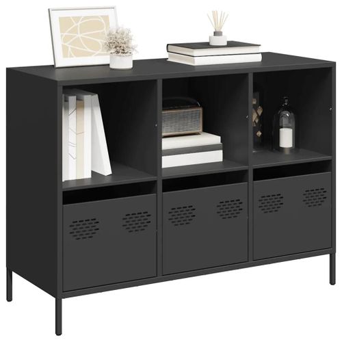 Buffet Noir 101,5x39x73,5 Cm Acier Laminé À Froid