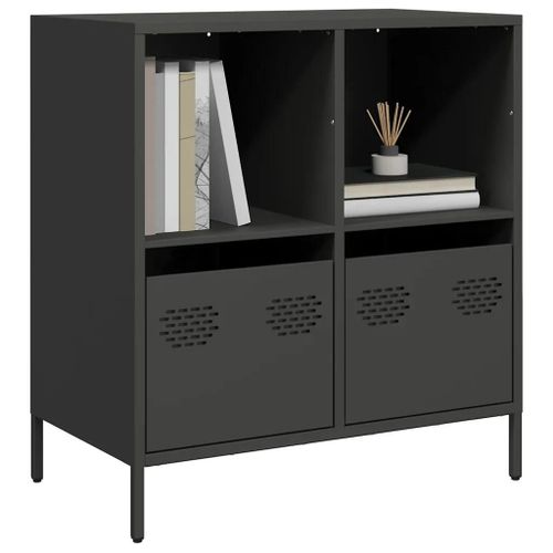 Buffet Noir 68x39x73,5 Cm Acier Laminé À Froid
