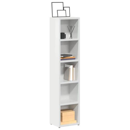 Armoires À Cd 2 Pcs Blanc Brillant 21x16x93,5 Cm
