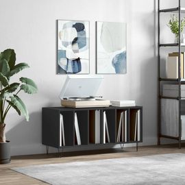 Armoire À Disques Noir 100x38x48 Cm Bois D'ingénierie