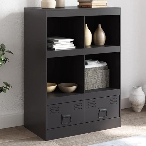 Buffet Haut Noir 67x39x95 Cm Acier