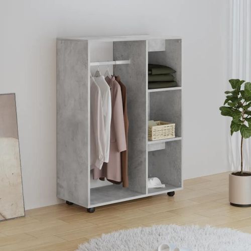 Garde-Robe Gris Béton 80x40x110 Cm Bois D¿Ingénierie