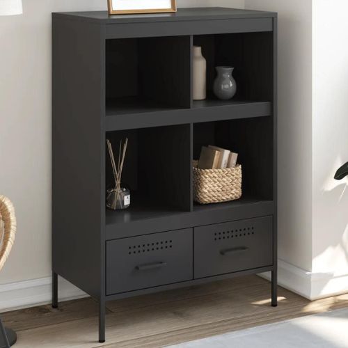 Buffet Haut Noir 68x39x101,5 Cm Acier