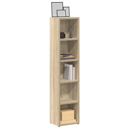 Armoires À Cd 2 Pcs Chêne Sonoma 21x16x93,5 Cm Aggloméré