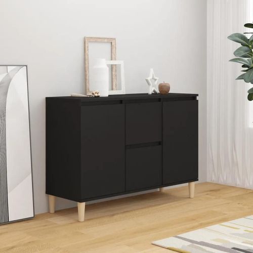 Buffet Noir 101x35x70 Cm Bois D'ingénierie