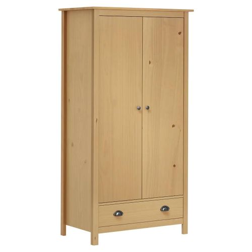 Garde-Robe À 2 Portes Hill 89x50x170 Cm Bois De Pin Solide