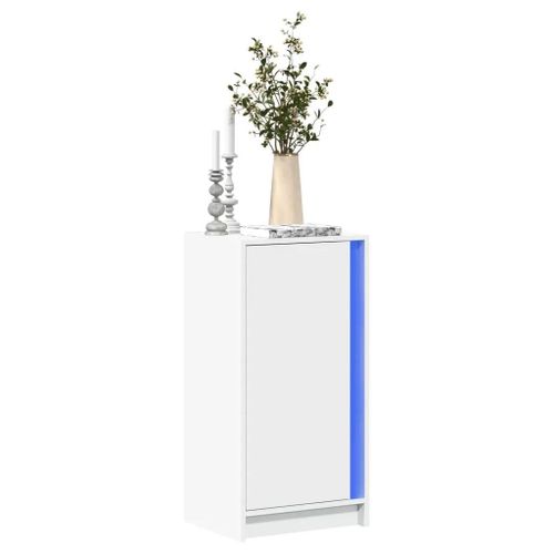 Buffet Avec Led Blanc 42,5x34x85 Cm Bois D'ingénierie