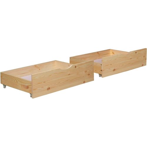 2 Tiroirs De Rangement En Bois À Roulettes Pour Lit Gigogne