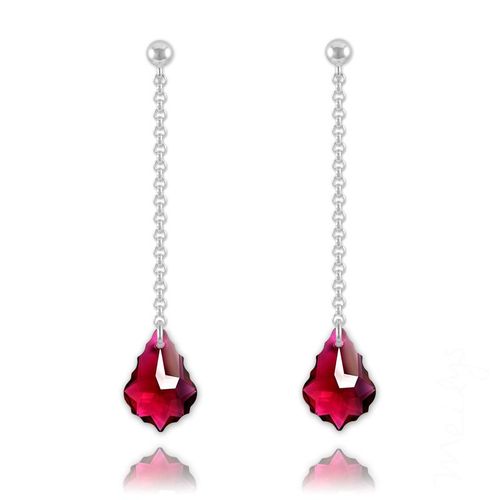 Boucles D'oreilles Pendantes Baroque Cristal Argent 925°°° Rhodié