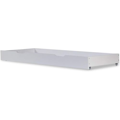 Tiroir De Lit Rangement Avec Roulettes Bois Blanc