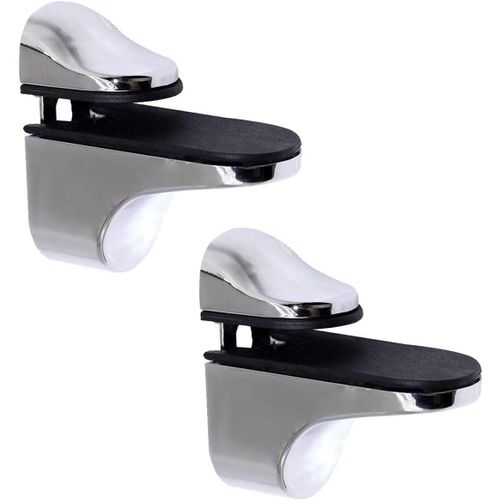 Consoles Et Taquets Pour Étagères,Support D'Étagère En Verre,Support Mural Réglable En Alliage De Zinc,Adapté Aux Étagères En Bois/Verre D'Épaisseur 3-20mm (2 Pièces)