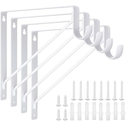 Equerres Etageres Murale,4 Packs Supports Équerre D'étagère Fixation,Charge De 150kg,Crochets Pour Étagères,Cadre Flottant De Supports Triangulaires De 90 Degrés En Métal Charge Lourde