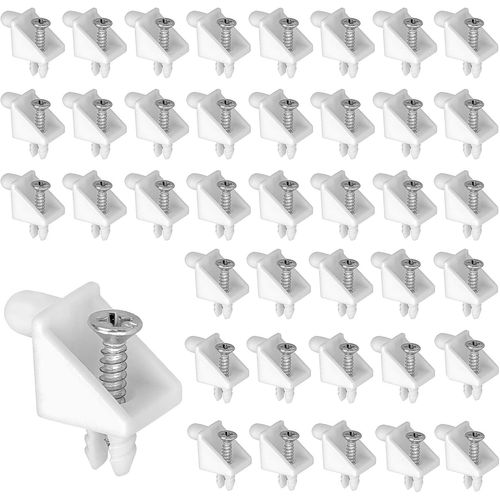 Lot De 40 Supports De Sol 5mm Blancs #101558,Supports En Verre Pour Supports De Sol Ikea Pax,Supports D'étagères,Adaptés Pour La Réparation De Portes D'armoire,D'étagères,De Cloisons D'armoire,