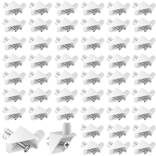50 Pièces Taquet Etagere,Supports De Sol De 5mm Blancs,Supports De Sol Pour Étagères Fixées À 90 °,Compatibles Comme Pièce De Rechange Pour Supports D'étagères Ikea