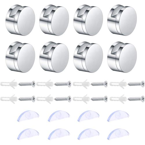 8 Sets Bains Pince De Verre,Fixation Miroir Supports,Miroir Clips Verre En Alliage Zinc Pour Miroir Murale,Etagere Murale En Verre