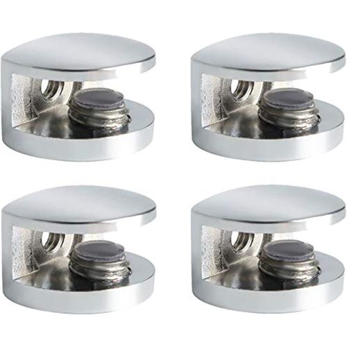 Pince À Verre Support D¿Étagère En Verre Support De Tablette Mural Fixation Réglable,Verre Adaptatif De 5-8mm D'Épaisseur,Finition Polie En Alliage De Zinc,4 Pcs,Ebl3008-4P