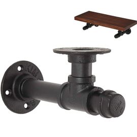 Supports D'étagère À Tuyaux,Support Tablette Mural Style Industriel,Equerre Etagere Noire,Equerre Murale Decorative,Utilisé Pour Décorer La Cuisine,Le Salon,La Chambre,La Salle D'étude