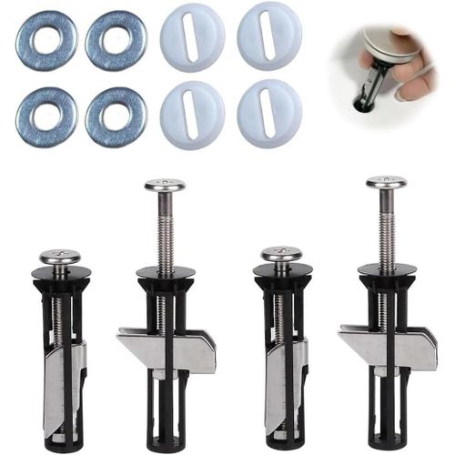 4 Pièces Fixation Abattant Wc,Vis Et Boulons Universels Pour Siège De Toilette,Fixation Rapide De La Charnière Supérieure,Facile À Installer,Kit De Pièces De Rechange Pour Siège De Toilette