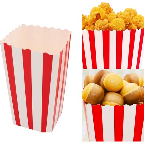50 Pcs Popcorn Boîtes,Boites À Popcorn Et Bonbons,Petites Boite Bonbon En Papier,Pot Popcorn Rétro Pour Fêtes Anniversaire,Placer Collations,Pop-Corn Edans Théâtres,Carnavals Et Noël