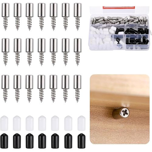 60 Pièces Supports D'étagère Taquet Etagere,7.5mm Étagère Broches Cheville En Fer Nickelé,Etagere Fixation Avec Couvercle Antidérapant Pour Armoire,Placard,Bibliothèque