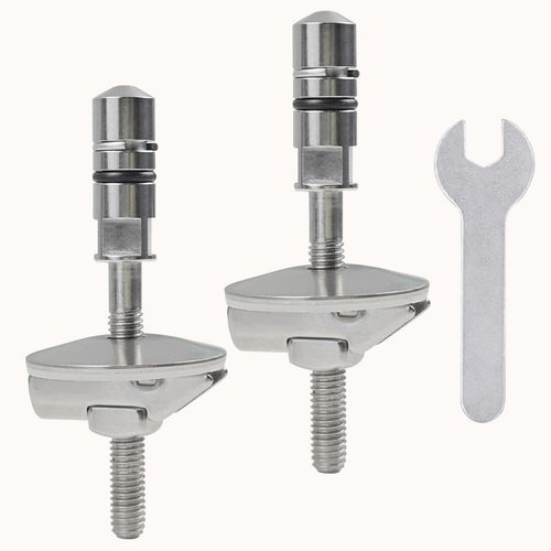 2 Pièces Fixation Abattant Wc,Stable Et Durable,Facile À Installer,Charniere Abattant Wc,Charnière Pour Siège De Toilette,M6 × 71mm,Fixation Cuvette Wc,Compatible Avec Haro,Luvett (Argent)
