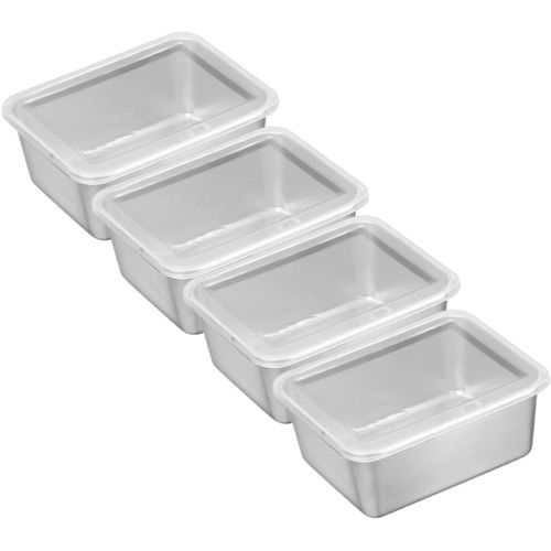 Organisateurs De Réfrigérateur 4 Pièces Boîtes Alimentaires Hermétiques Pour Le Stockage Des Légumes Et Des Fruits Conception Empilable Pour Un Rangement Facile
