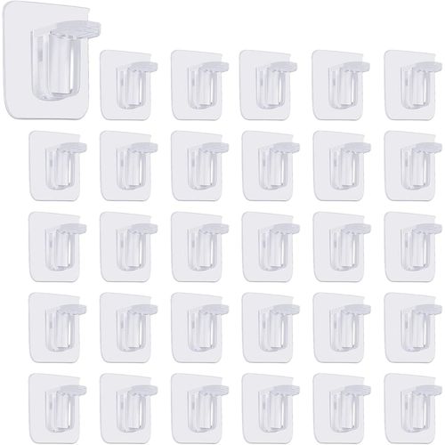 Lot De 30 Pinces Auto-Adhésives Pour Étagères De Cuisine,Placards,Livres,Placards