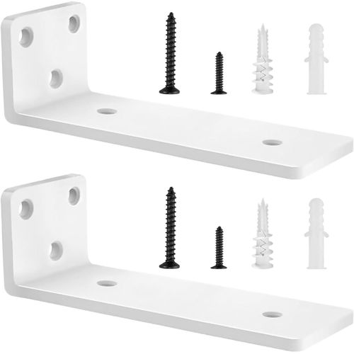 2 Pièces Equerre Etagere Murale 20 Cm,Equerre Charge Lourde,Support Étagère Murale Pour Étagères Ouvertes De Bricolage (Blanc)