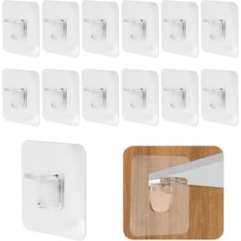 12 Pièces Supports D'étagères Autocollants,Taquet Etagere Acrylique,7x7cm Chevilles De Support D'étagère Autocollante Transparent,Support Etagere Adhésifs Sans Perçage Pour Étagères Penderie