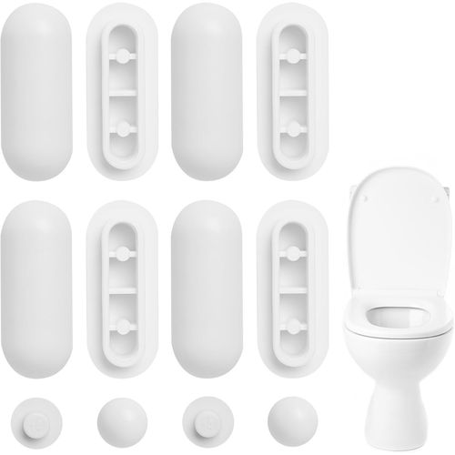 Lot De 12 Tampon Abattant Wc Remplacement De Couverture De Siège De Toilette Pare-Chocs De Siège De Toilette,Plastique Abs Durable,Pour Maison,Bureau,Hôtel Installation Facile