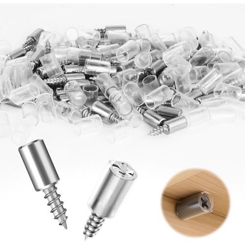 80 Pcs Support Pour Étagère Métal Pour Armoire De Cuisine,Support Équerre Cheville Etagere En Fer Nickelé Étagère Cheville Support D'étagère Avec Couvercle Antidérapant Pour Armoire,Meubles