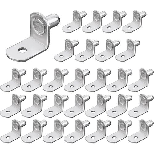 30 Pièces Support Pour Étagère Métal De 5mm Pour Armoire De Cuisine L Forme Support Équerre Cheville Etagere En Fer Nickelé Étagère Cheville Support D'étagère Pour Meubles
