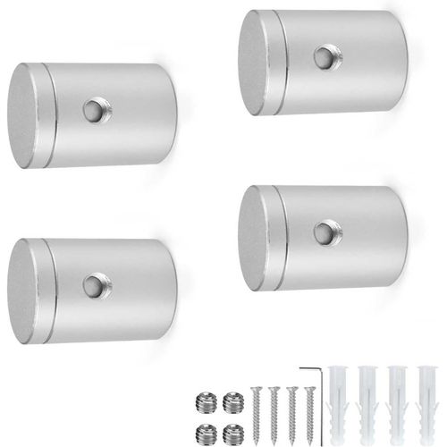 Support Etagere Verre,4 Pièces Pince Verre Avec Accessoires De Montage,Design Moderne Fixation Miroir Mural,Peut Accueillir Jusqu'à 6mm D'épaisseur,Pour Miroirs Muraux Et Verre