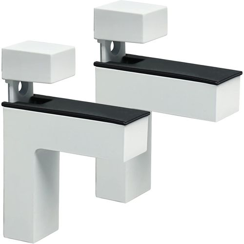 Support Étagère Verre Support D'Étagère Réglable Et Adaptable D'Épaisseur De 5-30Mm Pour Salle De Bain,Fixation Murale À Vis,Finition Blanc Brillant En Alliage De Zinc,2 Pcs,Ebl008W-2P