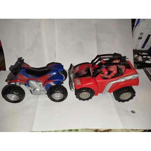 Lot De Véhicules Spider-Man Avec Figurine 2005 Et 2007 Hasbro Et Marvel