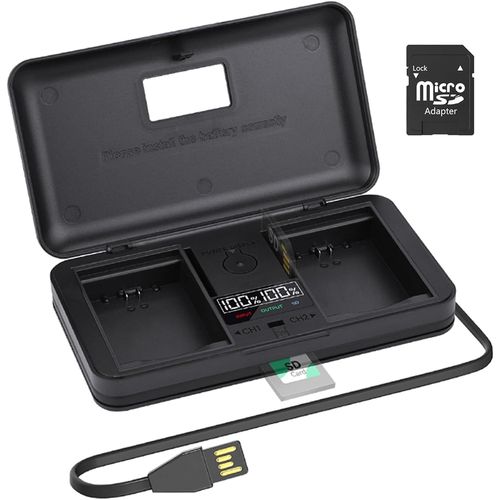 Lp-E6 Mallette De Chargeur Multifonction Lcd Pour Appareil Photo Canon Lp-E6,Lp-E6N Et Canon Eos 5D Mark Ii/Iii/Iv,5Ds,5Ds R,6D,7D,7D Mark Ii,60D,70D,80D