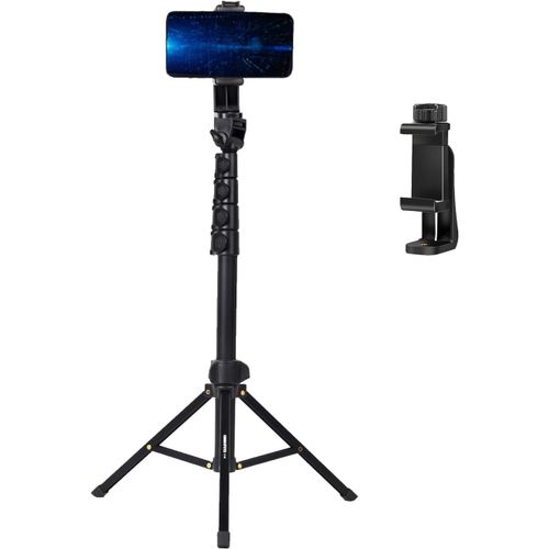 Trépied Téléphone Portable 168Cm Aluminium Professionnel,Trepied Smartphone,Support Universel Pour Smartphone/Iphone/Appareil Photo,Léger Et Portable Pour Voyage,Vlogging