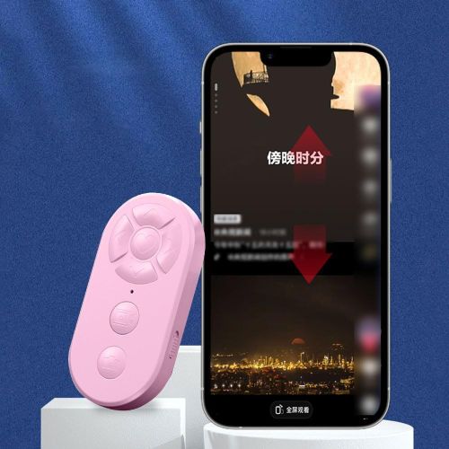 7 Boutons Téléphone Sans Fil Selfie Obturateur Photo Rechargeable Compatible Tourne-Page Pour Vidéo Télécommande Universelle Pour Téléphone Portable Xiaomi Samsung (Rose)