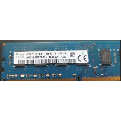 Barrette RAM 4GB Hynix / 4GB 2Rx8 PC3-12800U-11-12-B1 HMT351U6CFR8C-PB N0 AA
