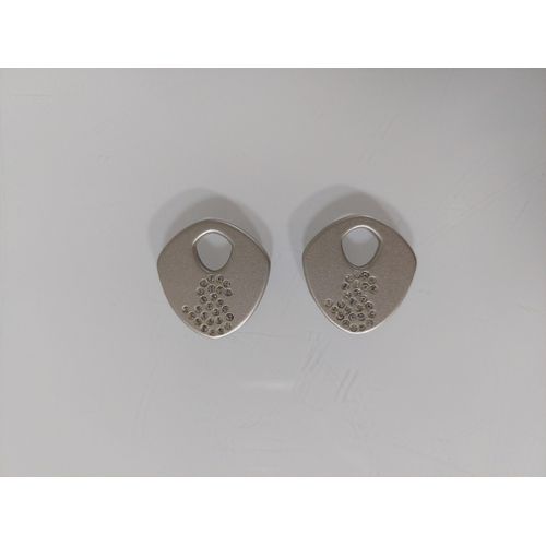 Lot De 2 Pendentifs / Charmes En Métal Argenté Brossé Avec Strass
